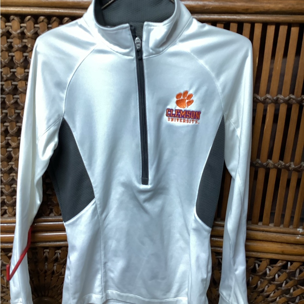 Under Armour White and Gray Women's Jacket Clemson Tigers
